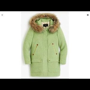 J Crew Chateau Parka Wool Coat 18 Green